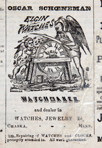 A Herald ad 1877, the year Fritz Schuetz came to town.